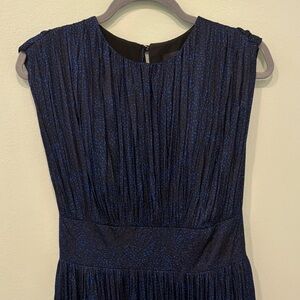 Banana Republic Navy and Black Textured Midi Dress